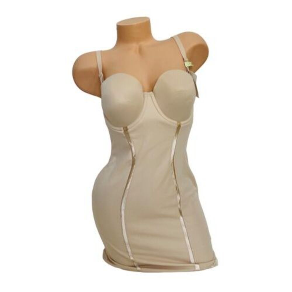 Maidenform Women's 38B Easy-Up Strapless Full Slip Shapewaer Latte 2304 NEW $66